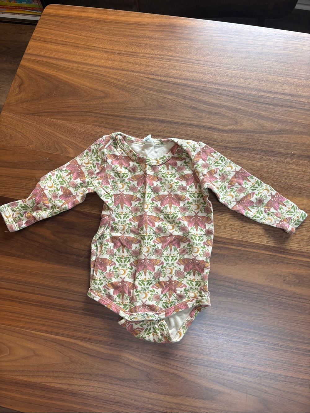kate quinn Organic Cotton Moths Long-Sleeve Bodysuit